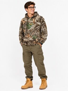 Men's Realtree-Inspired Camo Hooded Sweatshirt - Brown & Green